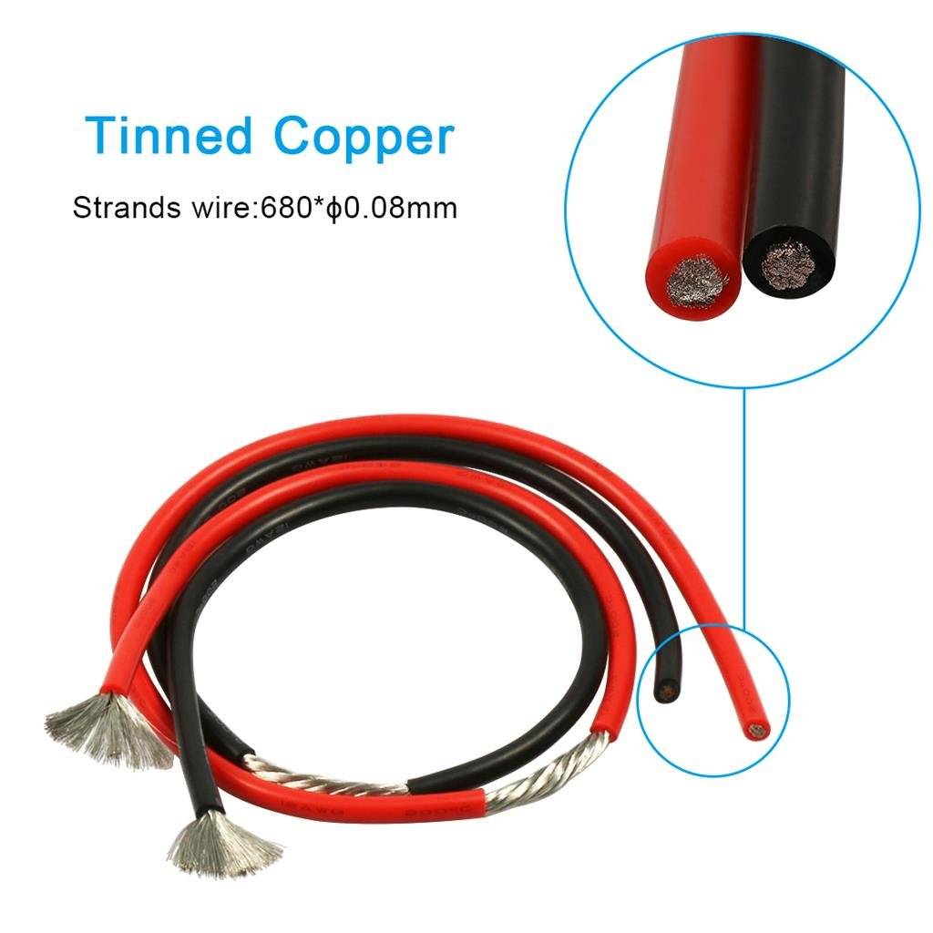 12 Gauge Silicone Wire 3 Meter red and 3 Meter Black
