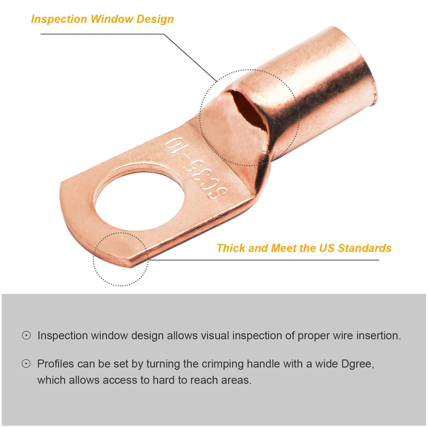 100Pcs Copper Wire Lugs AWG 6 8 10 12 with Heat Shrink Set, 50Pcs Battery Cable Lugs Battery Cable Ends Ring Terminals Connectors with 50Pcs Heat Shrink Tubing
