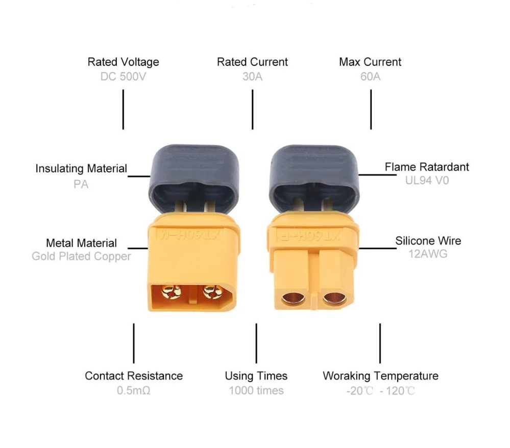XT60H Connector for Battery pack-5 Pairs
