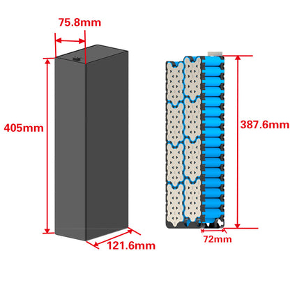 16S6P Battery Pack Kit Nickel Sheet+Holders+Casing