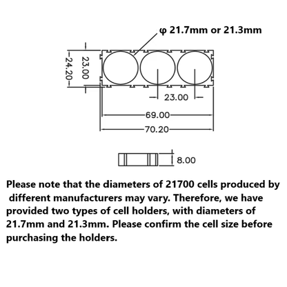2P/3P 21700 Battery Spacer Holder 50Pcs