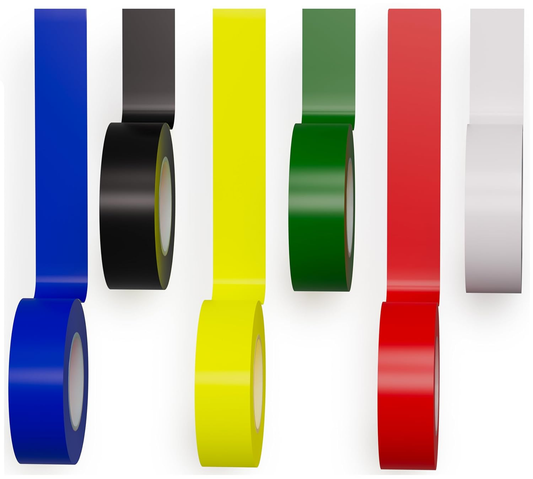 10 Rolls  Electric Wire Colored Tape 15mm Width 6M Length