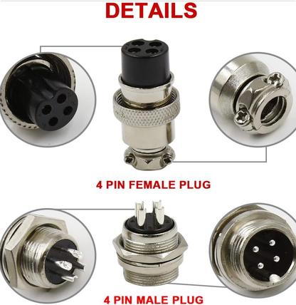 5Pairs GX16 4Pin Male Female Aviation Connector Plug