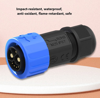 2 Pairs M23 self-locking waterproof aviation connector, 50A, 2+1+5 PIN