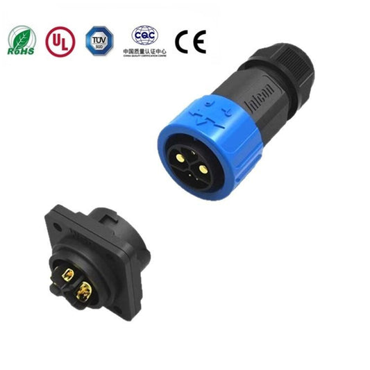 2 Pairs M23 self-locking waterproof aviation connector, 50A, 2+1+5 PIN