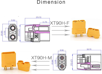 10 Pair XT90 Male Female Bullet Connectors